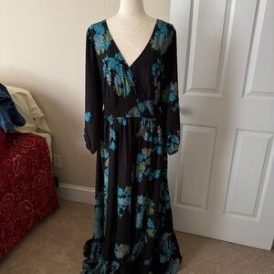 Eshakti Floral Deep-V Maxi Dress